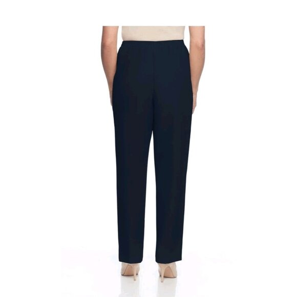 Alfred Dunner Petite Womens 18P Navy Polyester Pull On Pants Short Length 09300 - Picture 2 of 7